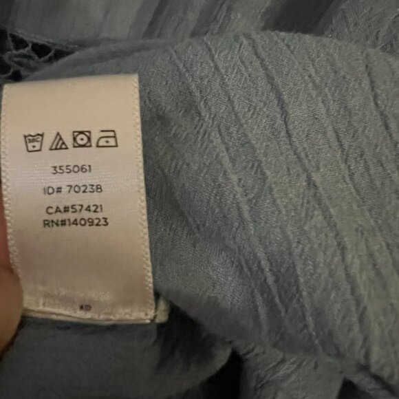 LOFT | Blue Tank Blouse with Lace inserts, size Large - Picture 6 of 6